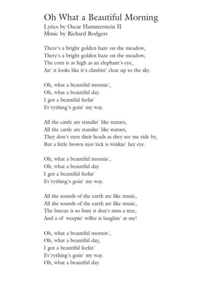 Oh What A Beautiful Morning Lyrics: A Timeless Classic