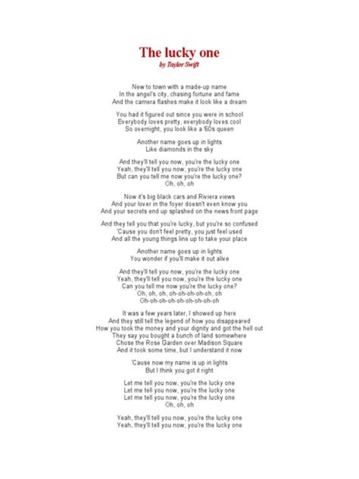 The Secret Message Behind "The Lucky One" Lyrics